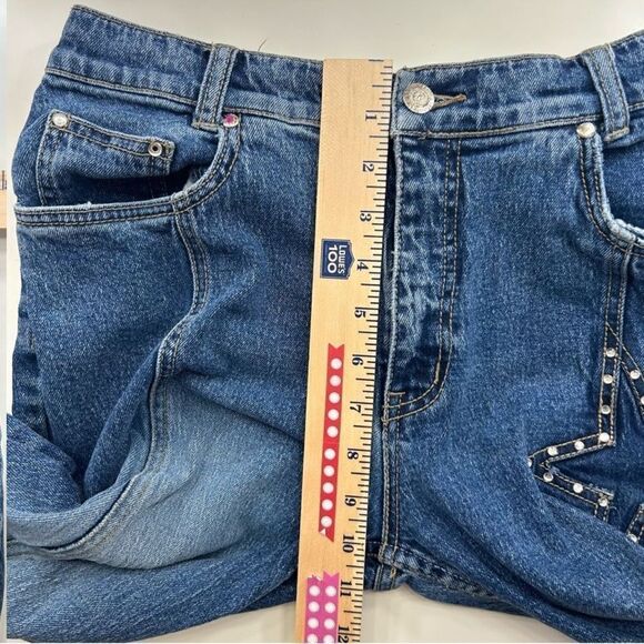 Lawman Vintage 90s Western Slim Fit Boot Cut Star Rhinestone Medium Wash Jeans 9 - Picture 11 of 13